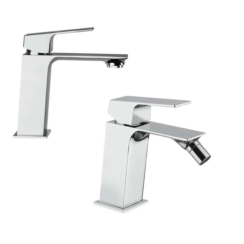 Set di rubinetti lavabo e Bidet cromato lucido collezione BLADE di Mamoli Rubinetterie