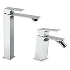Set di rubinetti Lavabo Alto e Bidet cromato lucido collezione BLADE di Mamoli Rubinetterie