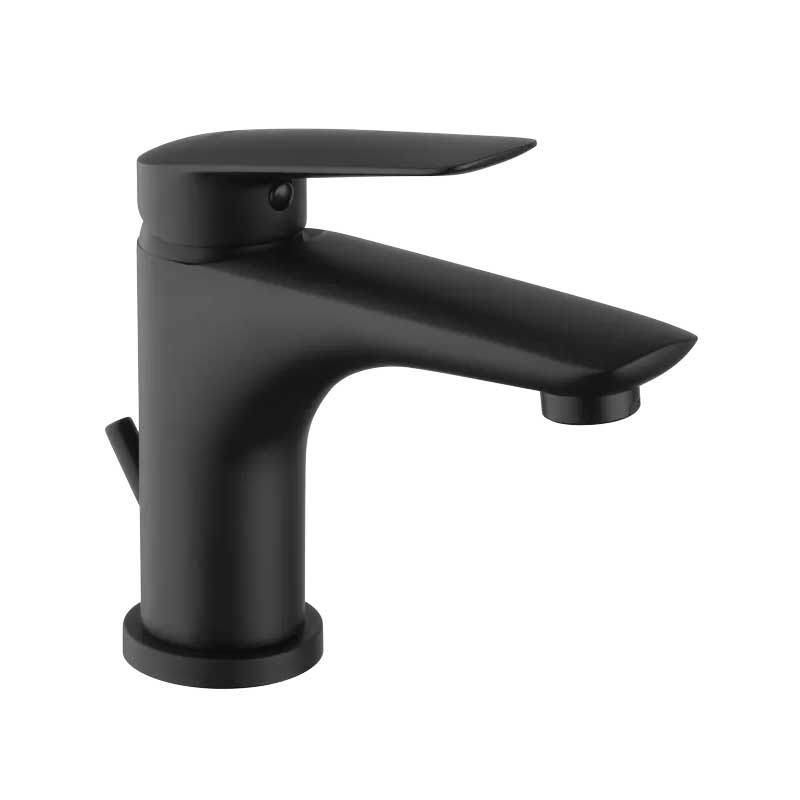 Miscelatore monocomando lavabo con scarico finitura cromato Nero Opaco collezione Penelope di Mamoli Rubinetterie