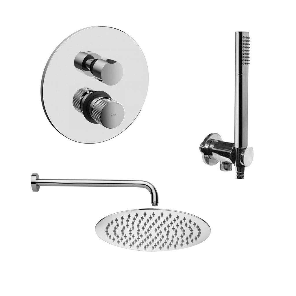 Kit doccia Paffoni serie Jo con soffione miscelatore e doccetta cromati