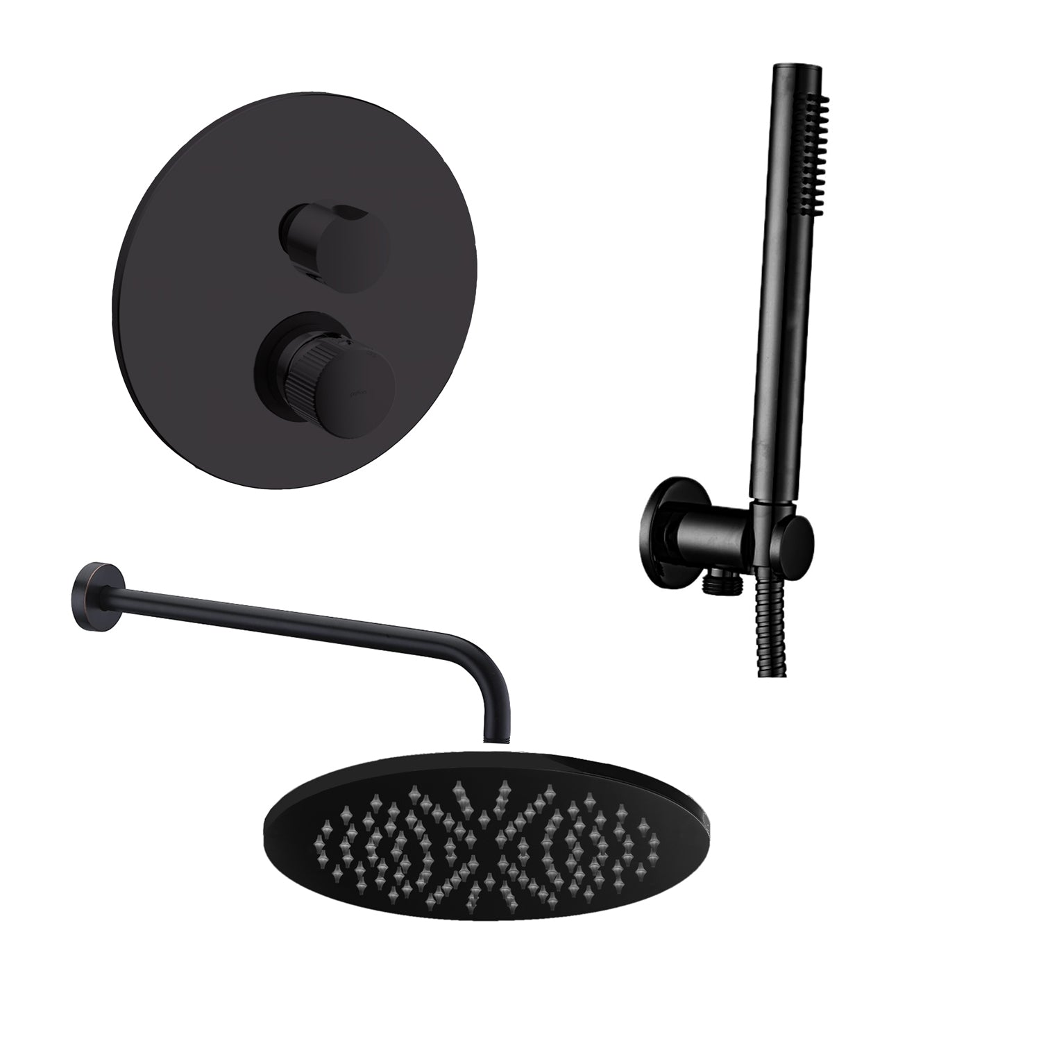 Kit doccia Paffoni serie Jo con soffione miscelatore e doccetta nero opaco