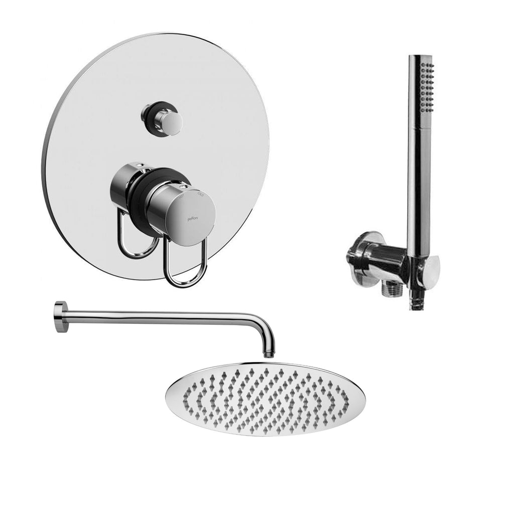 Kit doccia Paffoni serie Jocker con soffione miscelatore e doccetta cromati