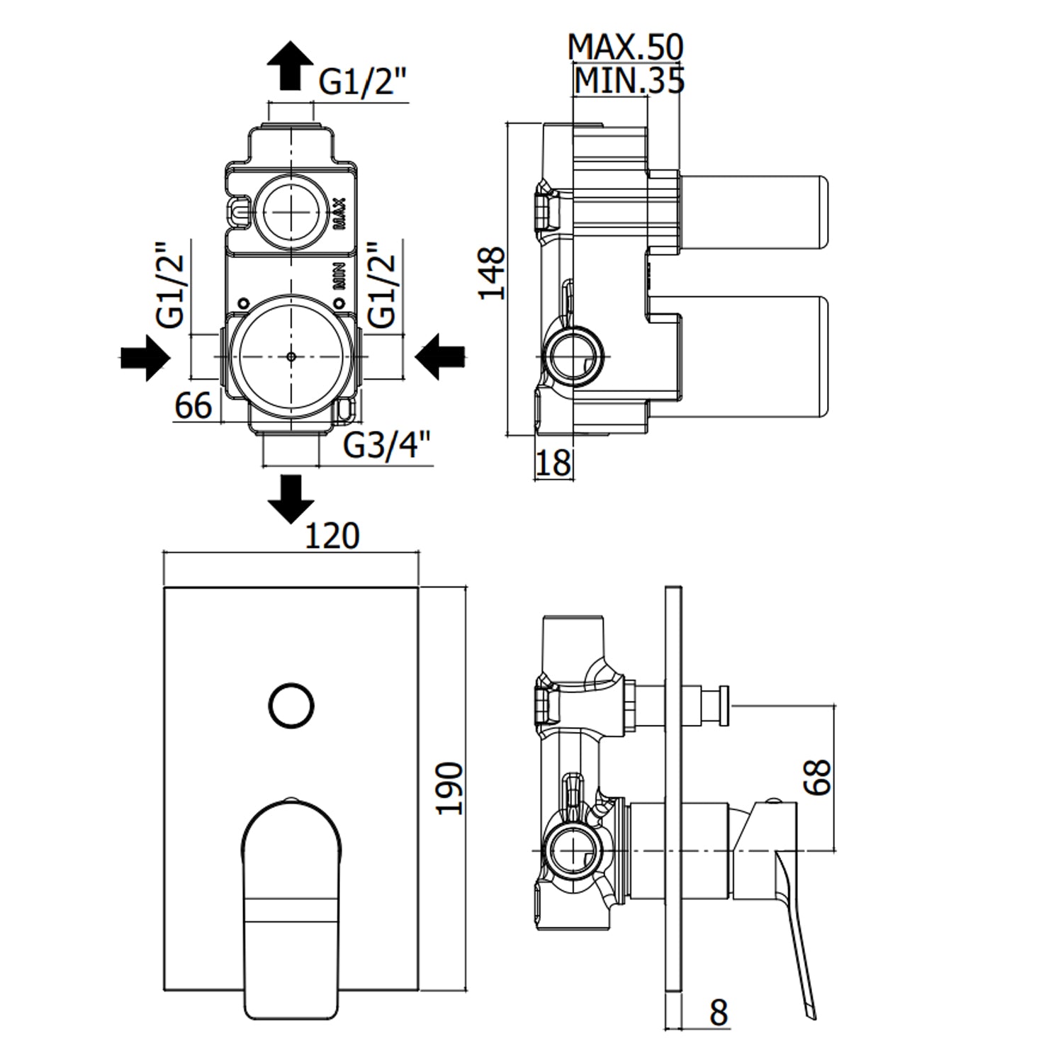 Kit doccia Paffoni serie Tilt con soffione miscelatore e doccetta cromati