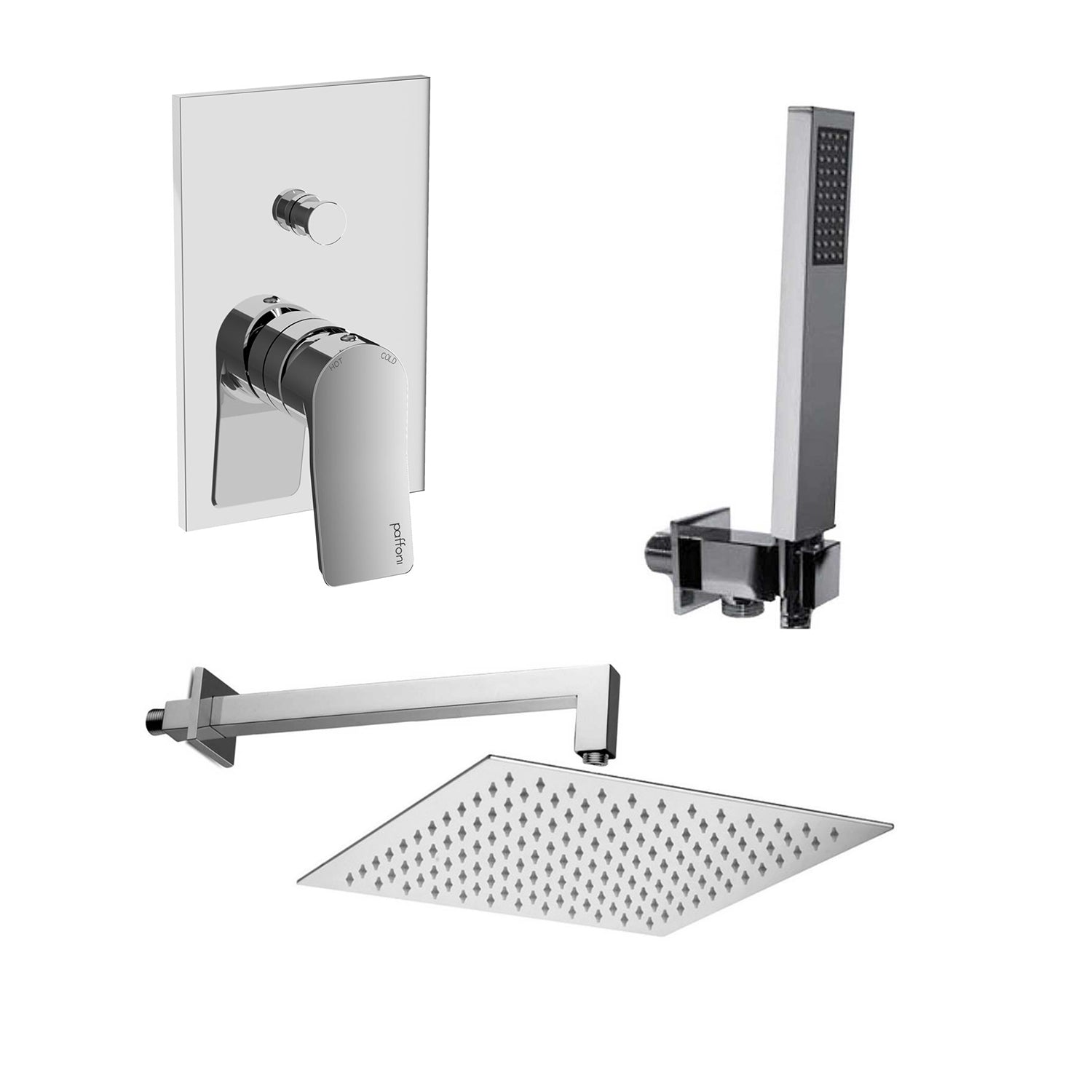 Kit doccia Paffoni serie Tilt con soffione miscelatore e doccetta cromati