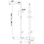 Colonna doccia rettangolare 30x18mm con deviatore MX3Q