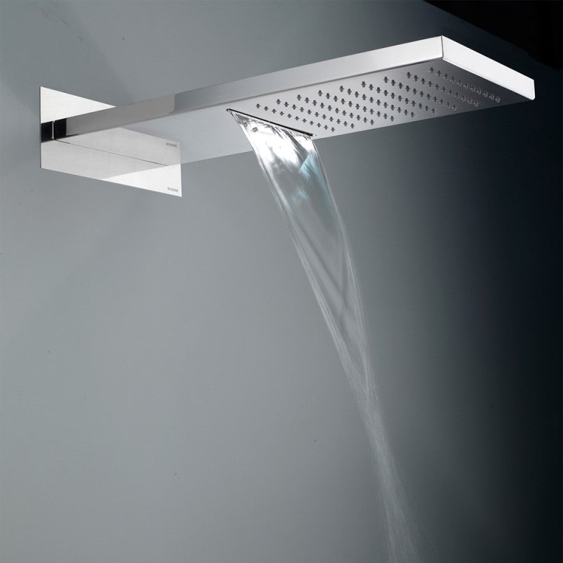 Soffione doccia Bossini Manhattan a 2 getti in acciaio inox con pioggia e cascata
