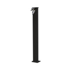 Punto acqua a terra in alluminio verniciato nero  con rubinetto in ottone modello Frog