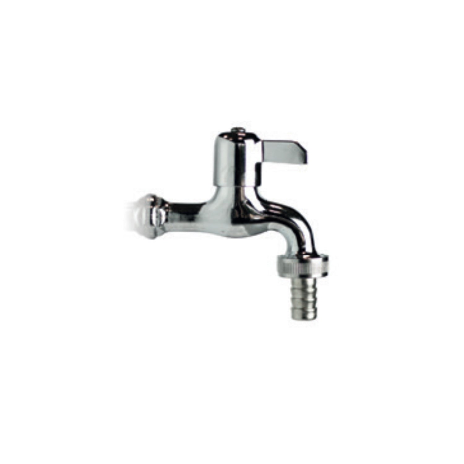 Rubinetto per fontana da giardino in ottone cromato senza rosone attacco 1/2"