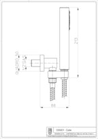Bossini set doccia duplex modello CUBE completo di supporto e presa acqua con flessibile liscio