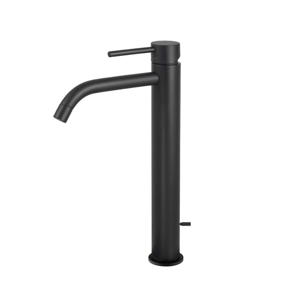 Miscelatore lavabo prolungato Paffoni Light con scarico automatico - Nero Opaco