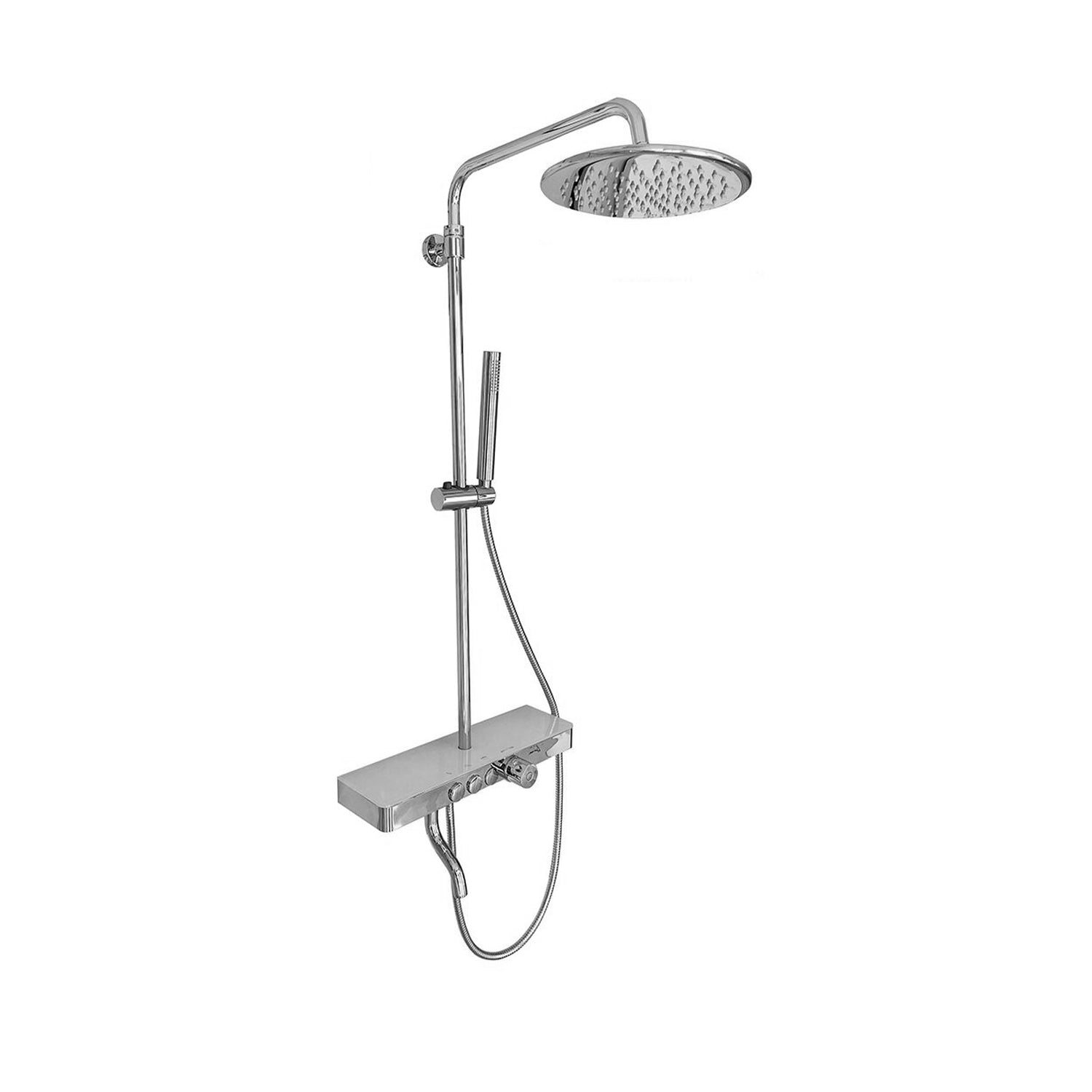 Colonna doccia tonda con soffione tondo