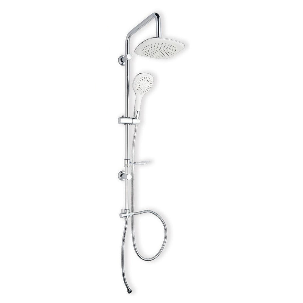 Colonna doccia in acciaio con soffione