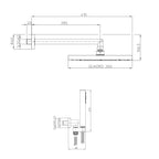 Composizione doccia Bossini con soffione quadrato 26X26