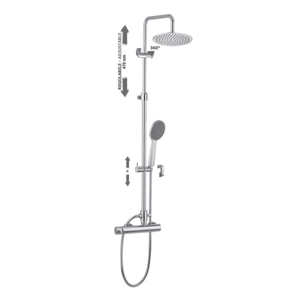 Paffoni Colonna doccia regolabile Mini Master con deviatore