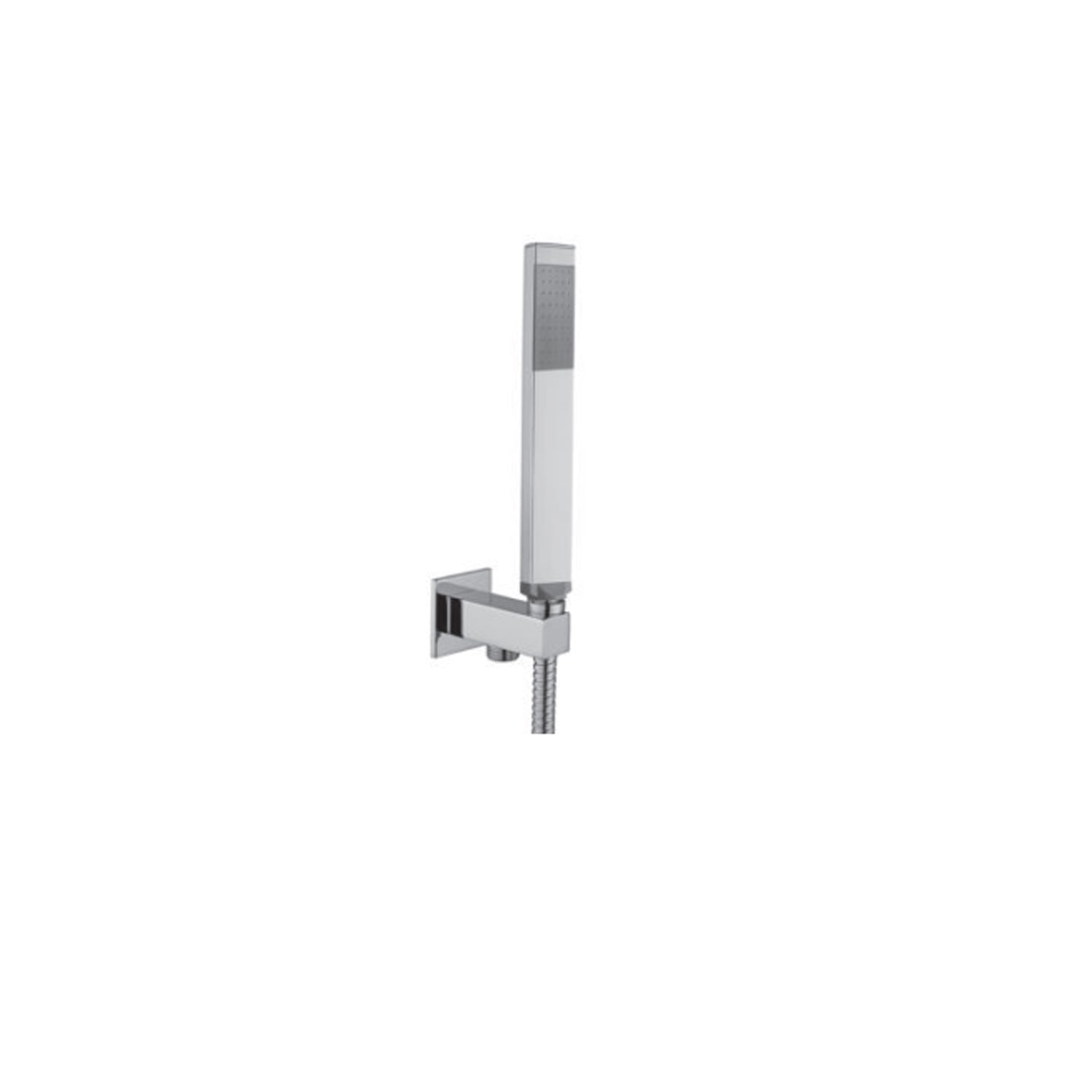 Set doccia duplex Paffoni modello Quadro con finitura cromata e flessibile in argento