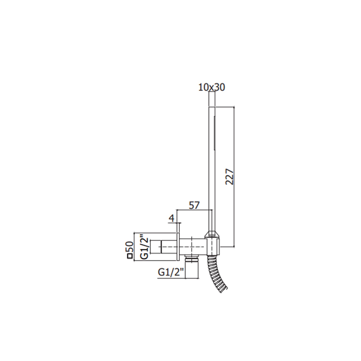 Set doccia duplex Paffoni modello Quadro con finitura cromata e flessibile in argento