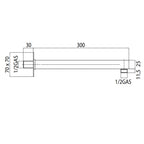 Braccio doccia Bossini in ottone cm 35 attacco 1/2'' - Cromato