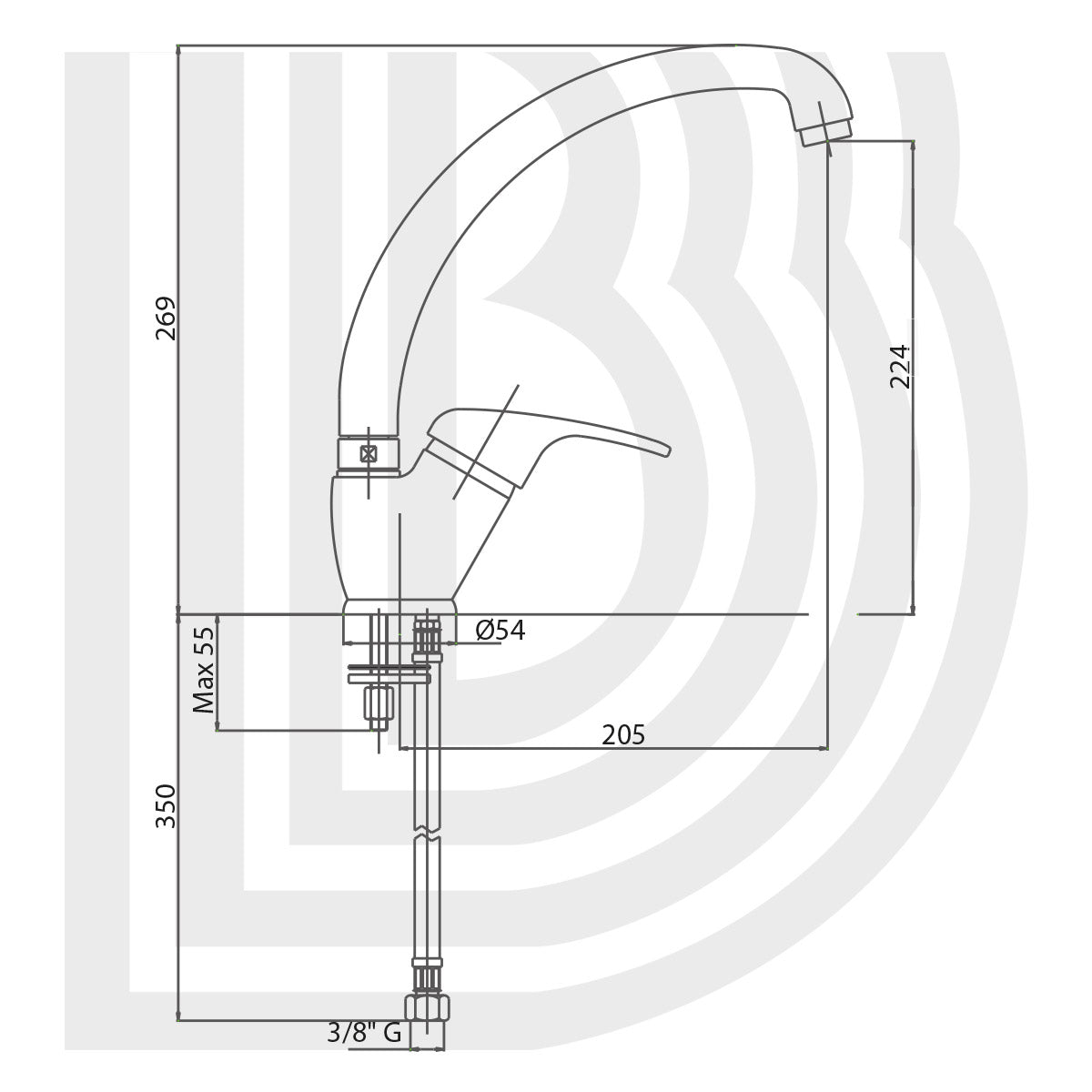 Miscelatore monocomando lavabo cucina con bocca girevole cromato