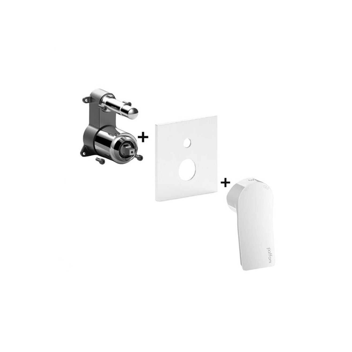 Set esterno miscelatore incasso doccia a 2 uscite Paffoni serie Tilt - Bianco Opaco