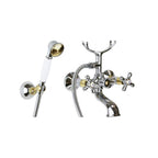 Rubinetto vasca lusso con forcella serie IRIS modello IRV022CO cromato oro Paffoni