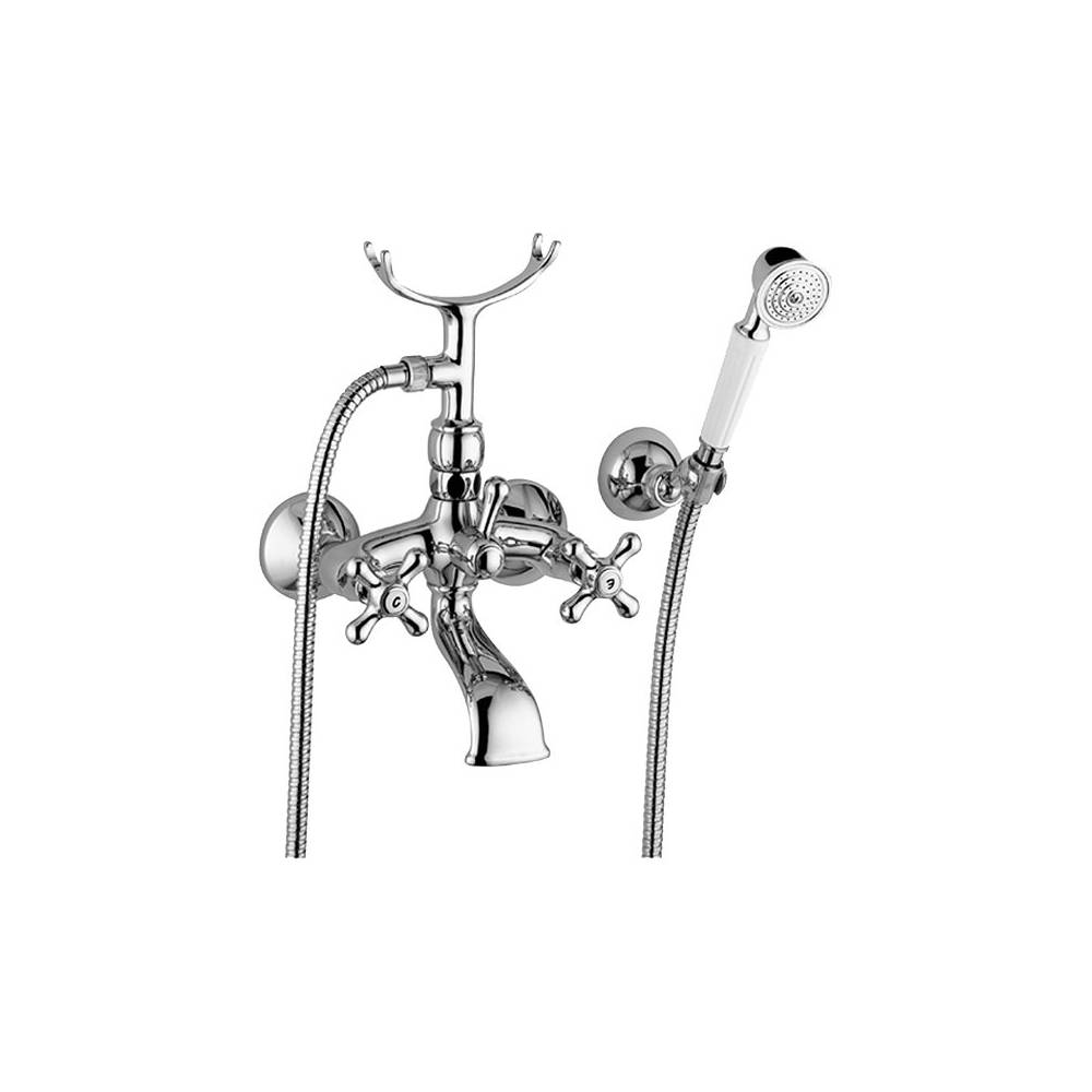 Gruppo vasca retrÃ² con forcella e supporto snodato serie Iris modello IRV027CR cromato Paffoni