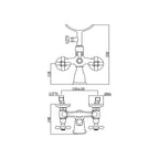 Gruppo vasca retrÃ² con forcella e supporto snodato serie Iris modello IRV027CR cromato Paffoni