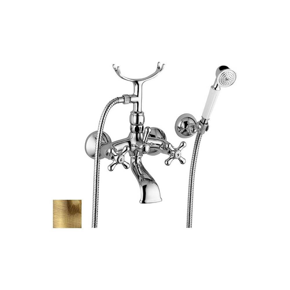 Gruppo vasca retrÃ² con forcella e supporto snodato serie Iris modello IRV027BR bronzo Paffoni