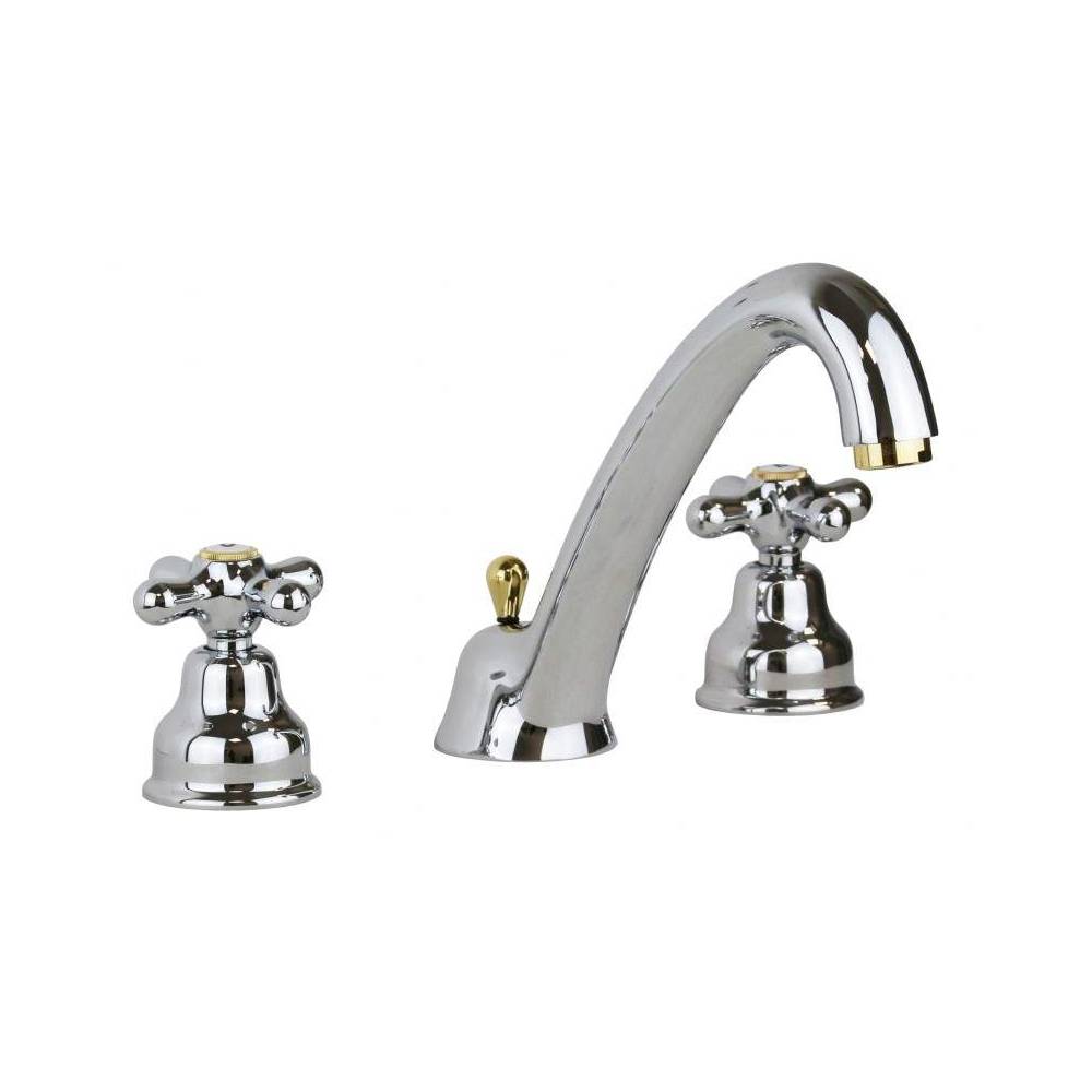 Batteria lavabo con scarico seri Iris modello IRV055CO cromato oro Paffoni