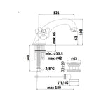 Rubinetto monoforo lavabo retro serie Iris modello IRV065CO cromato oro Paffoni