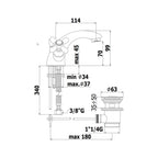 Rubinetto monoforo lavabo serie Iris modello IRV075BR bronzato Paffoni