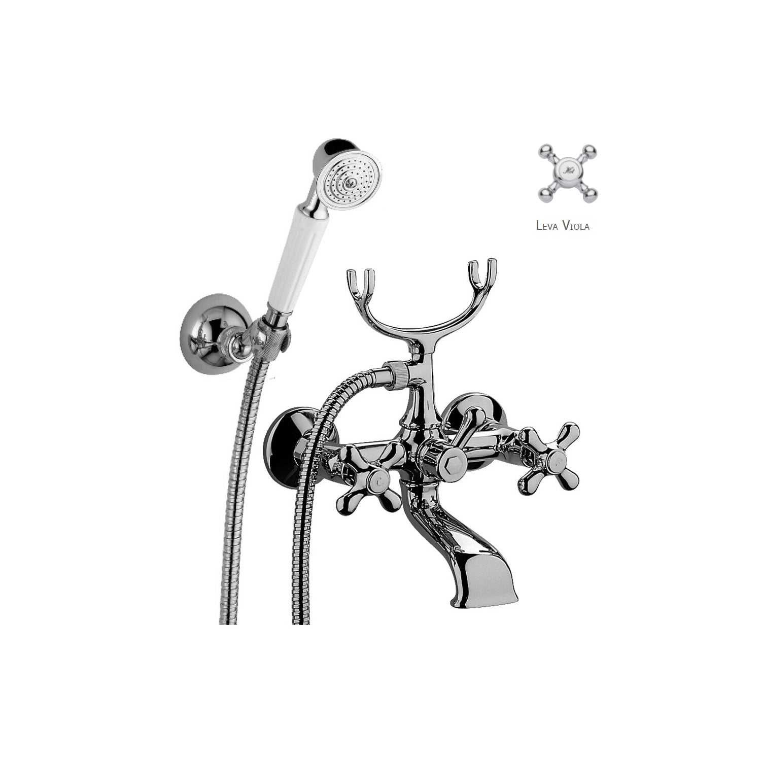 Gruppo vasca/doccia lusso con deviatore Paffoni serie Viola - Cromato
