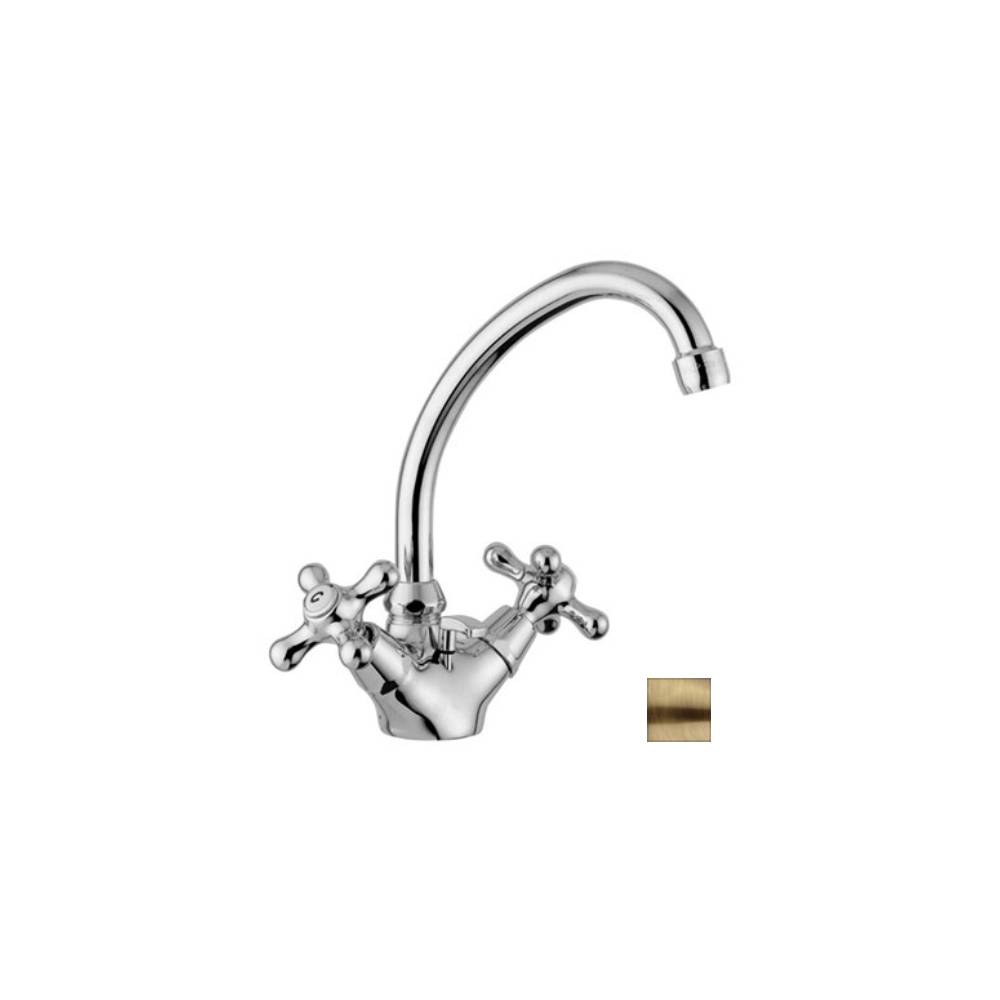 Rubinetto monoforo lavabo girevole serie Iris modello IRV077BR bronzo Paffoni