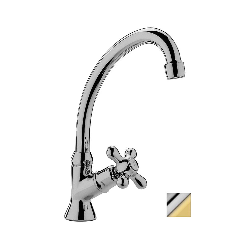 Rubinetto lavello con canna orientabile serie Iris modello IRV091CO Cromato oro Paffoni