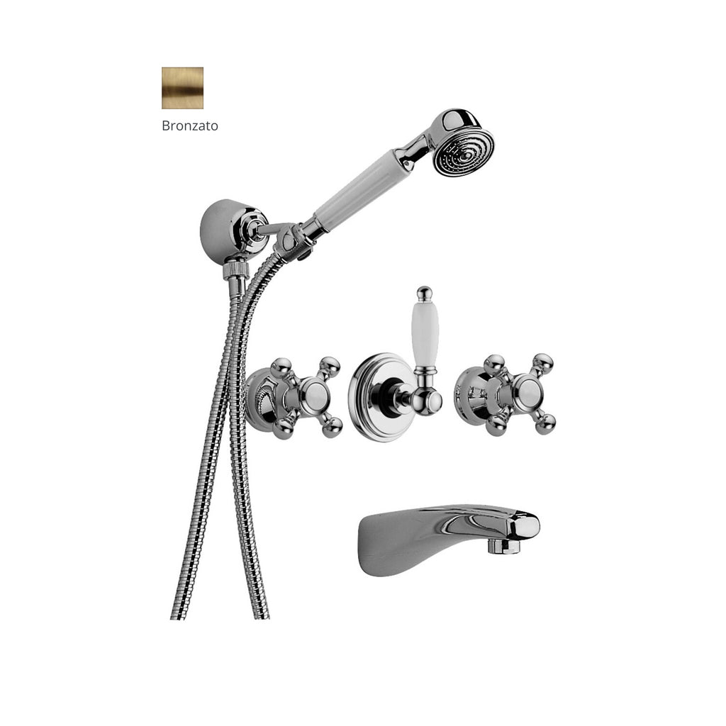 Gruppo vasca/doccia incasso Paffoni serie Viola - Bronzato