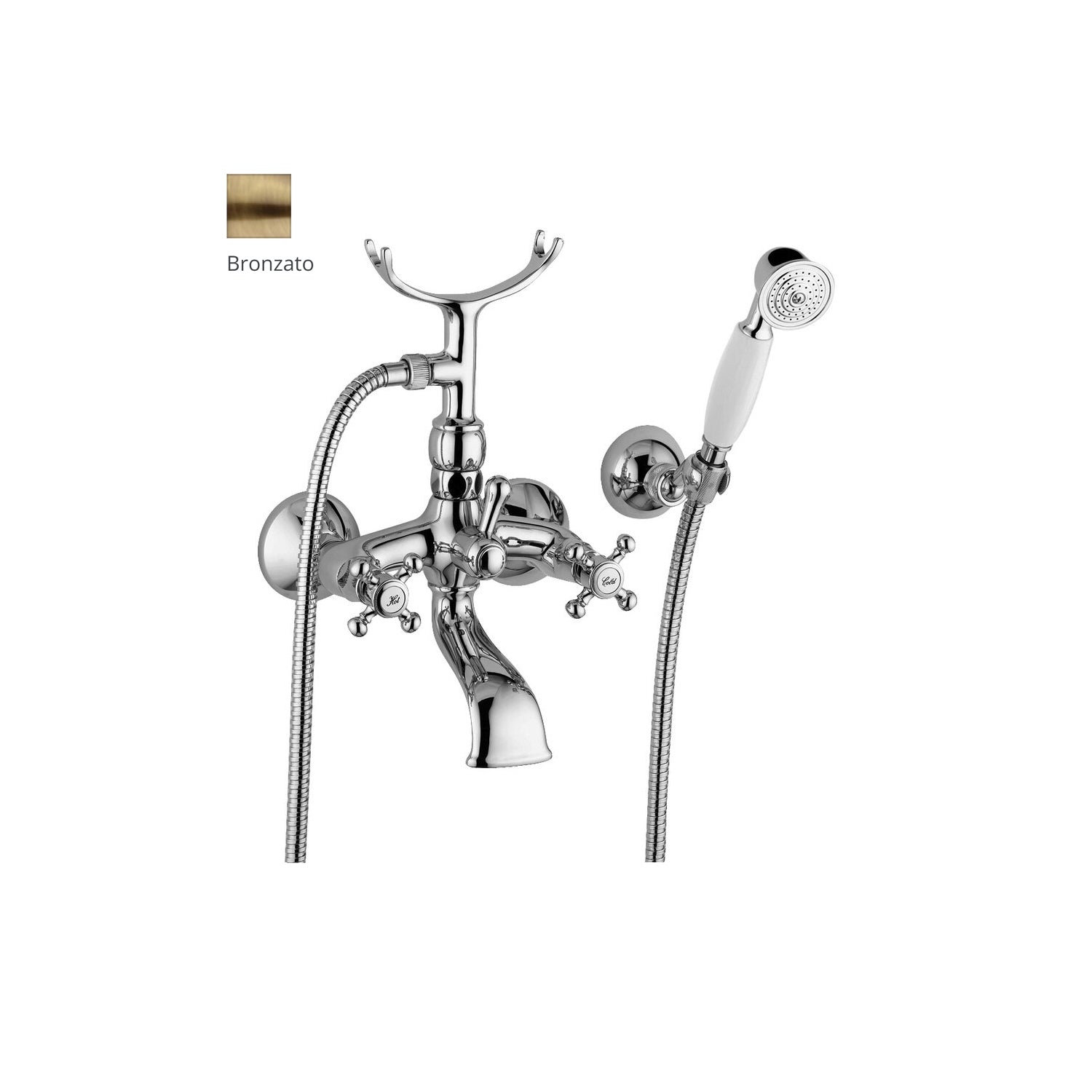Gruppo vasca/doccia RetrÃ² con deviatore Paffoni serie Viola - Bronzato