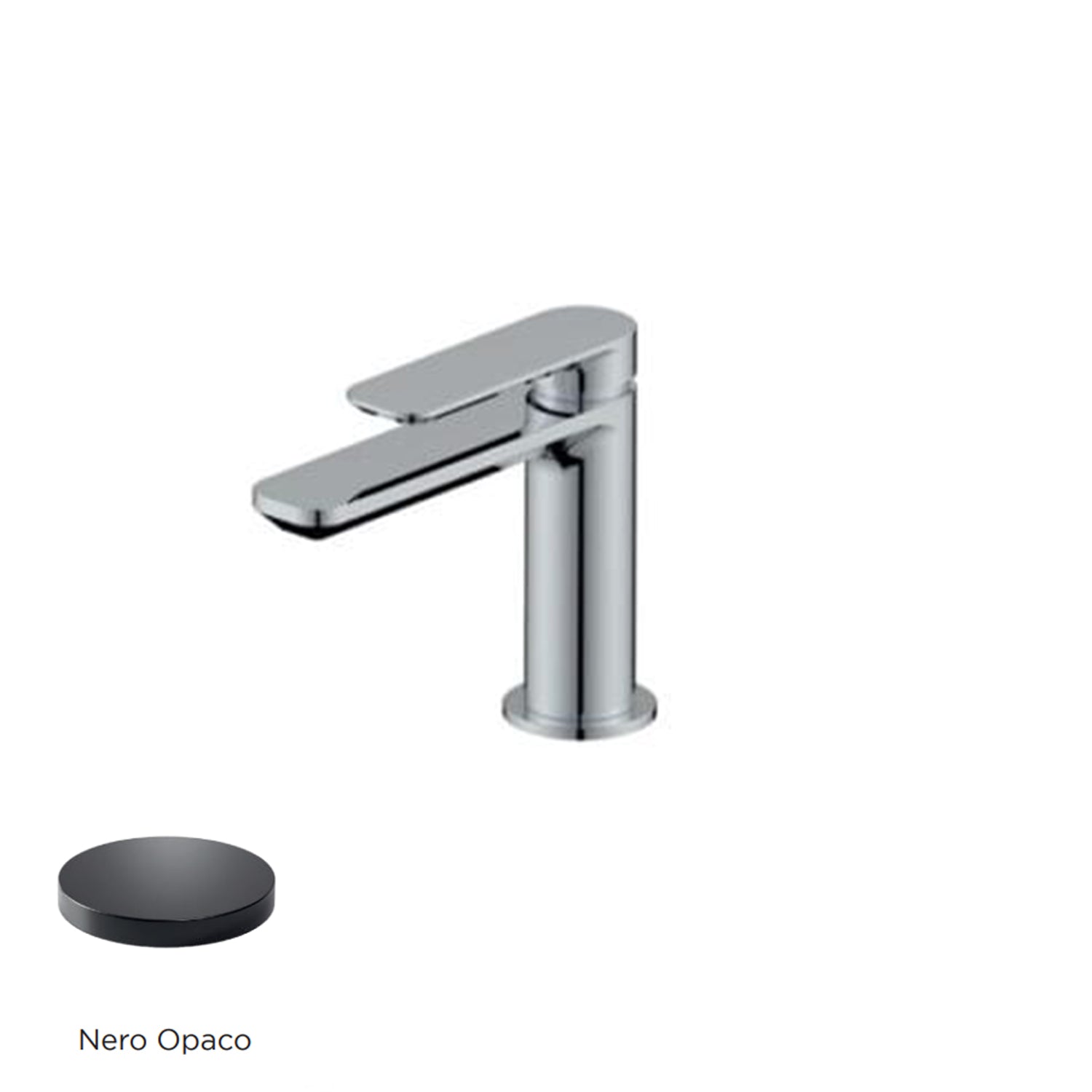 Miscelatore monocomando lavabo RubiFlux serie Azzurro - Nero Opaco