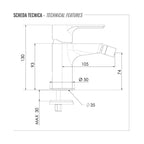 Miscelatore Monocomando Bidet cromato senza scarico e saltello collezione Energy di Remer Rubinetterie