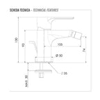 Set di miscelatori Lavabo incasso con bocca da 18 cm e Bidet senza scarico finitura cromata collezione Energy di Remer Rubinetterie