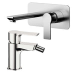 Set di miscelatori Lavabo incasso con bocca da 23 cm e Bidet senza scarico finitura cromata collezione Energy di Remer Rubinetterie