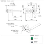 Miscelatore Monocomando Lavabo da incasso con bocca da 23 cm cromato senza scarico collezione Energy di Remer Rubinetterie