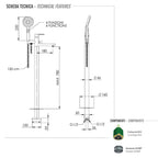 Miscelatore bordo vasca da pavimento con set doccia cromato collezione Energy di Remer Rubinetterie
