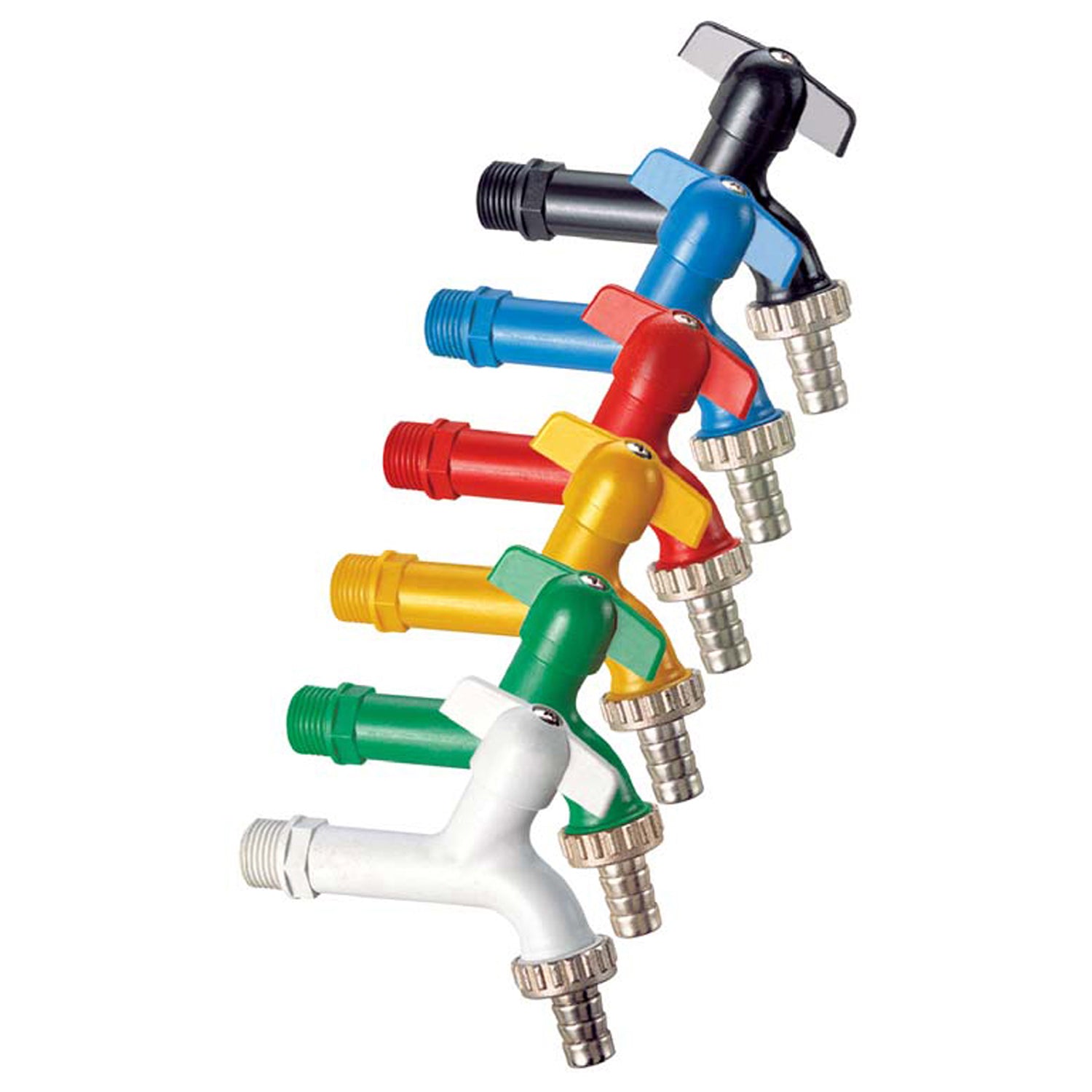 Rubinetto da esterno a farfalla con corpo in resina termoplastica 1/2" - Nero