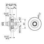 Rubinetto temporizzato per doccia incasso di MCM durata preregolata 25/30 secondi