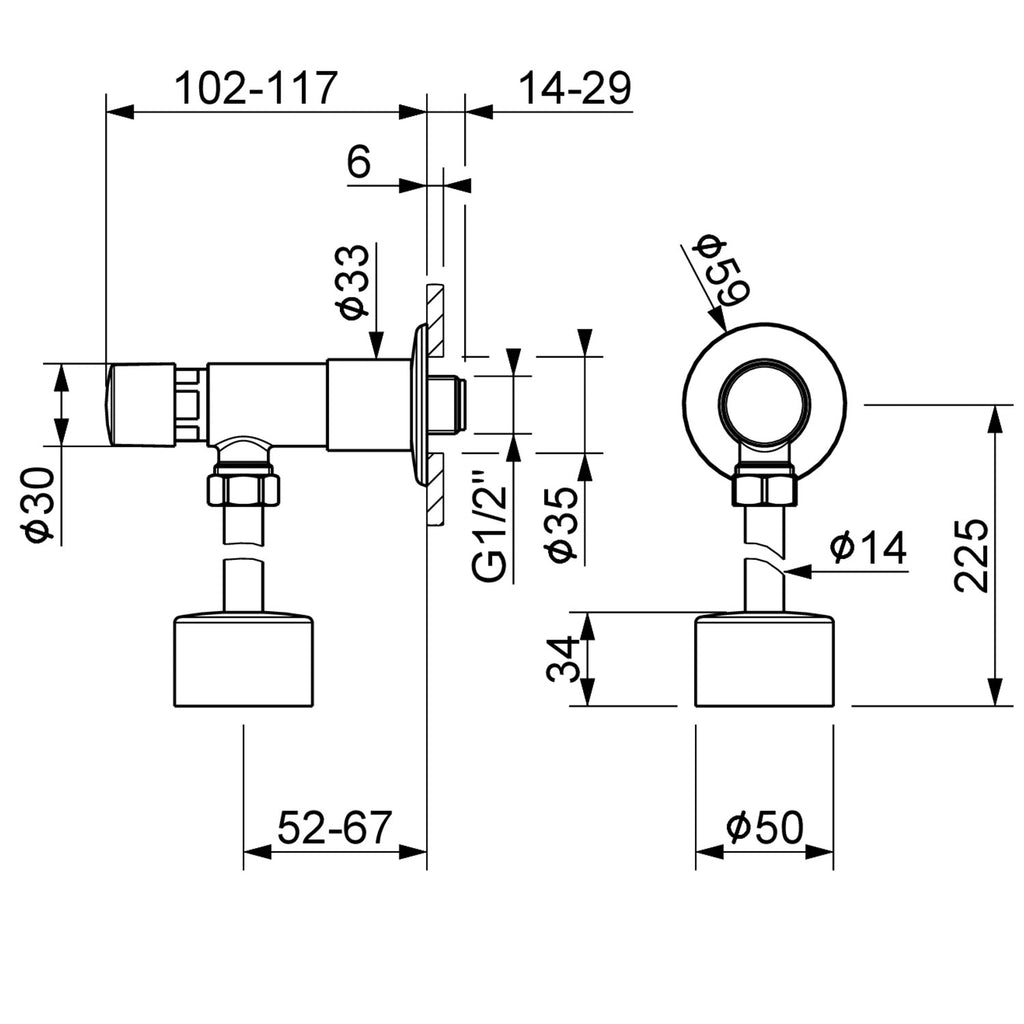 Rubinetto temporizzato a parete per orinatoio firmato MCM