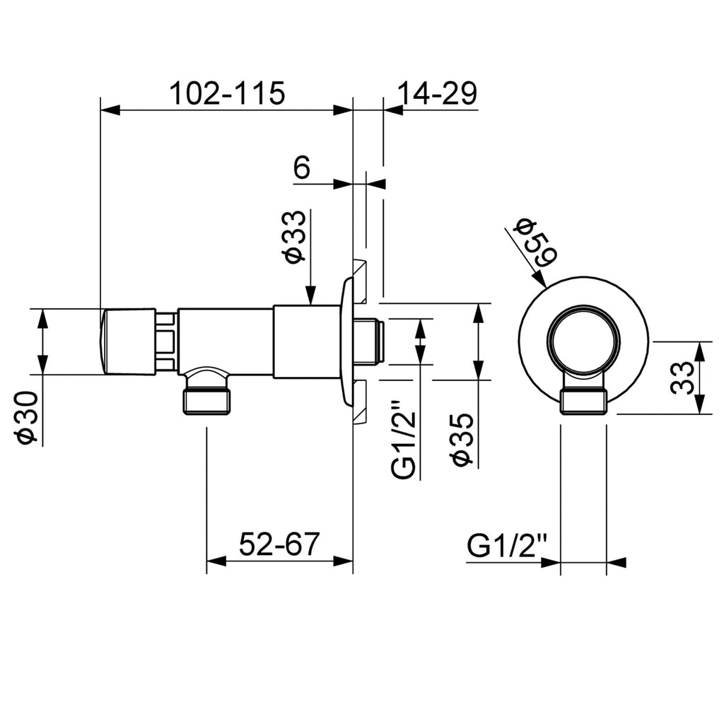 Rubinetto temporizzato a parete per orinatoio firmato MCM senza dado e tubo