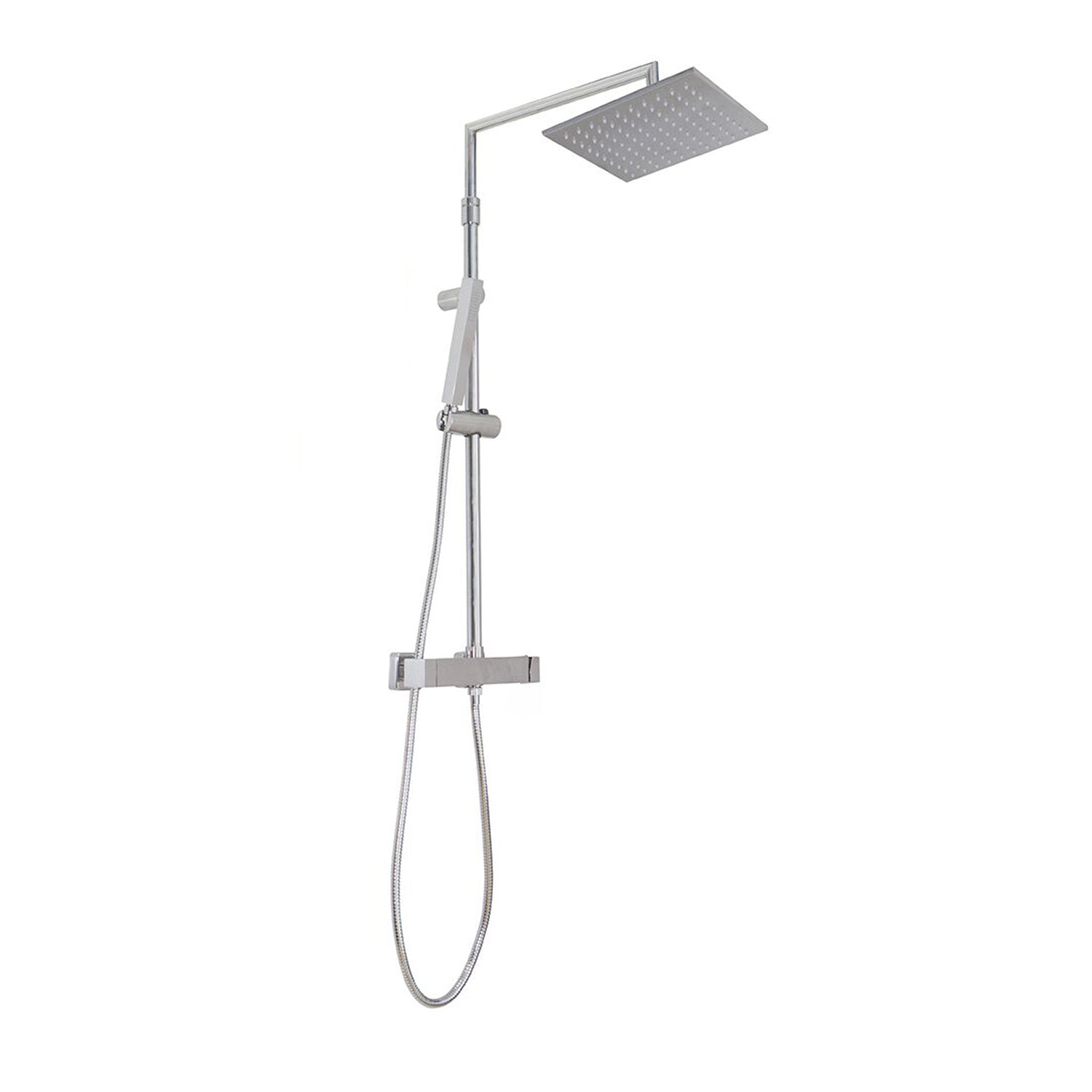 Colonna doccia squadrata regolabile con soffione quadro e deviatore MX3C