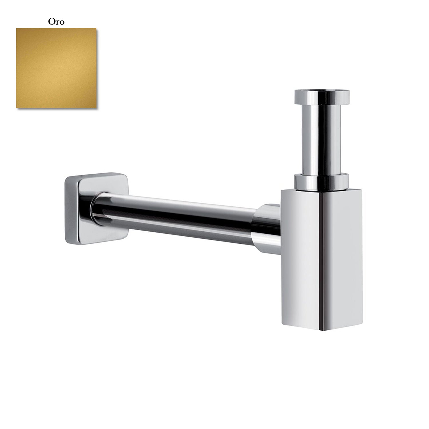Sifone quadro da arredo in ottone oro