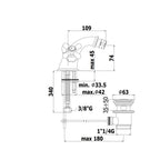 Rubinetto monoforo bidet con scarico serie Iris modello IRV125CO cromato oro Paffoni