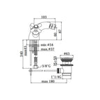 Rubinetto monoforo bidet con scarico serie Iris modello IRV135BR Bronzo Paffoni