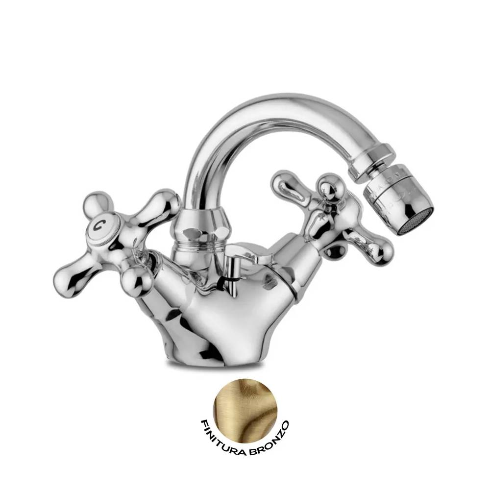 Rubinetto monoforo bidet con scarico serie Iris modello IRV137BR Bronzo Paffoni